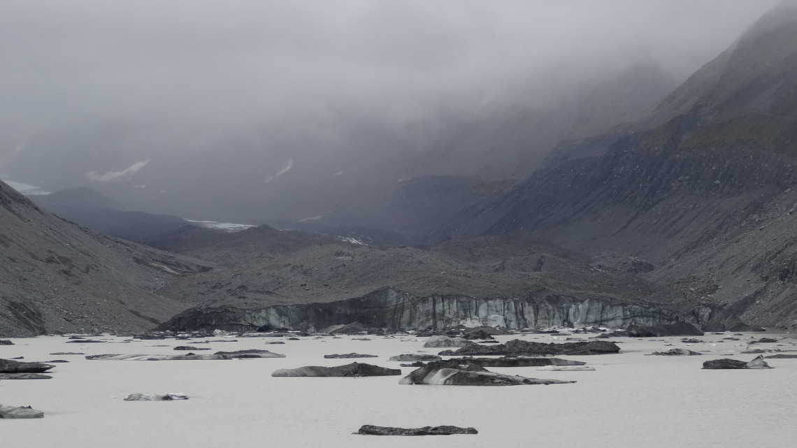 Glaciers on Hooker Lake, New Zealand